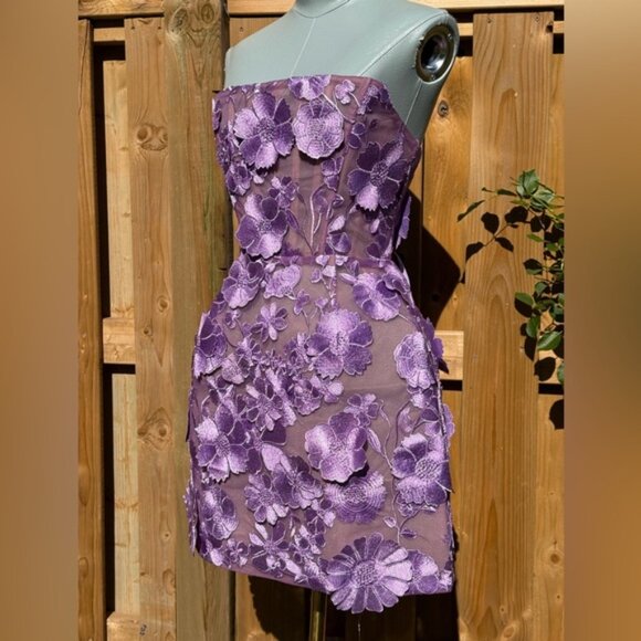 🆕 BRONX & BANCO 🧿 NWOT Jasmine Maraya Lilac Mini Dress - Sz XS US 2 - Picture 5 of 16